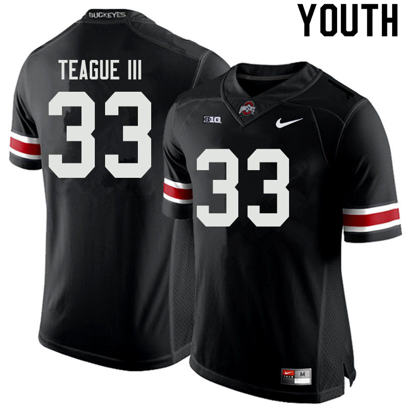 Ohio State Buckeyes Master Teague III Youth #33 Black Authentic Stitched College Football Jersey